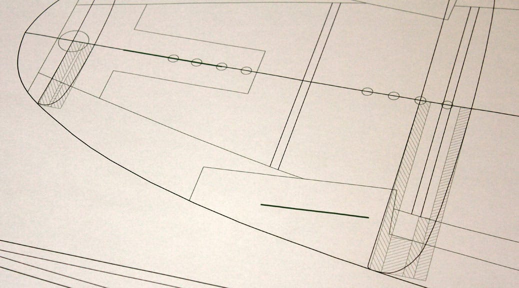 Kiteboard-Plan mit CAD