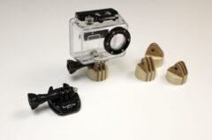 Holz-Plugs mit GoPro Herocam