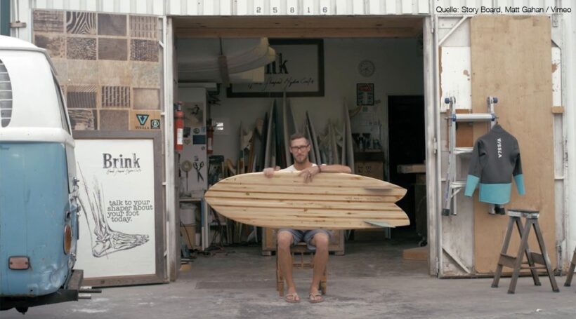 Asymetrisches Surfbrett aus Holz von Donald Brink
