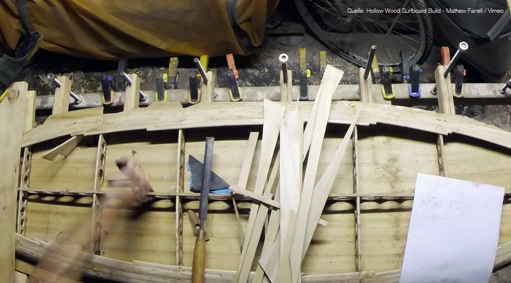Video vom schrittweisen Bau eines Hollow Wood Surfboards