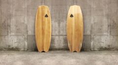 Modern Fish-Surfboard aus Paulownia