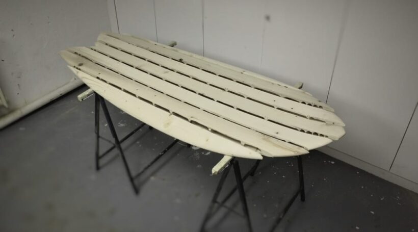 Chambered Wooden Surfboard