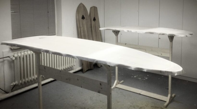 Wooden Surfboards Glassing