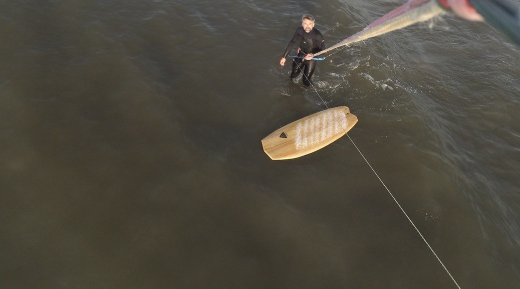 Kitesurfing am unteren Windlimit