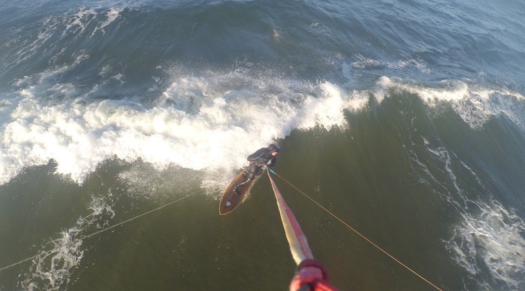 Kitesurfen im November in Bottsand / Kiel