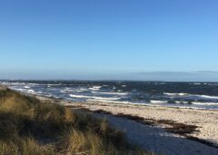 Blauer Himmel und kleine Wellen in Heidkate